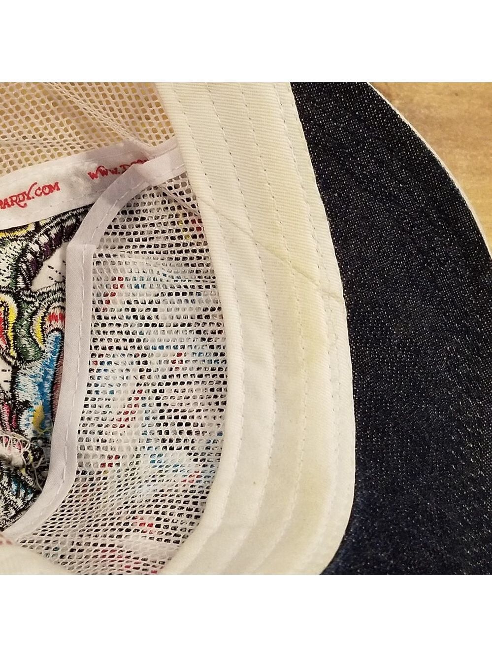 Ed Hardy Hat Snapback White Skull Eagle Embroidered One Size Adjustable - Picture 7 of 11